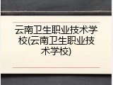 云南卫生职业技术学校(云南卫生职业技术学校)