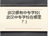 武汉哪有中专学校(武汉中专学校在哪里？)