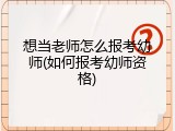 想当老师怎么报考幼师(如何报考幼师资格)