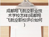成都翔飞航空职业技术学校怎样(成都翔飞航空职校评价如何)