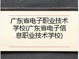 广东省电子职业技术学校(广东省电子信息职业技术学校)