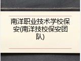 南洋职业技术学校保安(南洋技校保安团队)