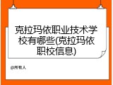克拉玛依职业技术学校有哪些(克拉玛依职校信息)