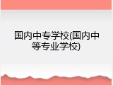 国内中专学校(国内中等专业学校)