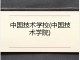中国技术学校(中国技术学院)