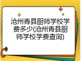 沧州青县厨师学校学费多少(沧州青县厨师学校学费查询)