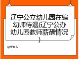 辽宁公立幼儿园在编幼师待遇(辽宁公办幼儿园教师薪酬情况)