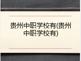 贵州中职学校有(贵州中职学校有)