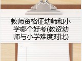 教师资格证幼师和小学哪个好考(教资幼师与小学难度对比)