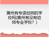黄州有专读幼师的学校吗(黄州有没有幼师专业学校？)