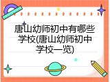 唐山幼师初中有哪些学校(唐山幼师初中学校一览)