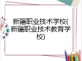 新疆职业技术学校(新疆职业技术教育学校)
