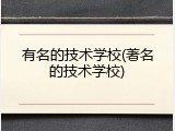 有名的技术学校(著名的技术学校)