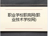 职业学校职高网(职业技术学校网)