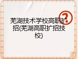 芜湖技术学校高职扩招(芜湖高职扩招技校)