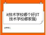 it技术学校哪个好(IT技术学校哪家强)