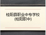 桂阳县职业中专学校(桂阳职中)