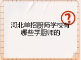 河北单招厨师学校有哪些学厨师的
