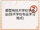 哪里有技术学校学专业(技术学校专业学习地点)