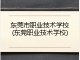 东莞市职业技术学校(东莞职业技术学校)