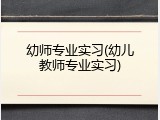 幼师专业实习(幼儿教师专业实习)