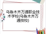 乌鲁木齐万通职业技术学校(乌鲁木齐万通技校)