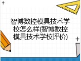 智博数控模具技术学校怎么样(智博数控模具技术学校评价)