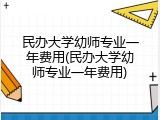 民办大学幼师专业一年费用(民办大学幼师专业一年费用)