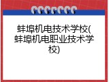 蚌埠机电技术学校(蚌埠机电职业技术学校)