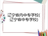 辽宁省内中专学校(辽宁省中专学校)