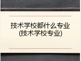 技术学校都什么专业(技术学校专业)