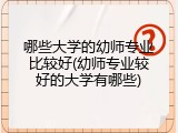 哪些大学的幼师专业比较好(幼师专业较好的大学有哪些)