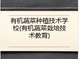 有机蔬菜种植技术学校(有机蔬菜栽培技术教育)