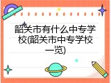 韶关市有什么中专学校(韶关市中专学校一览)