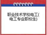 职业技术学校电工(电工专业职校生)