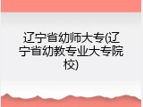 辽宁省幼师大专(辽宁省幼教专业大专院校)