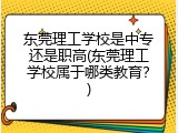东莞理工学校是中专还是职高(东莞理工学校属于哪类教育？)