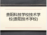 贵阳科技学校技术学校(贵阳技术学校)