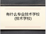 有什么专业技术学校(技术学校)