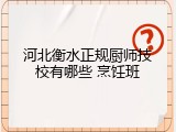 河北衡水正规厨师技校有哪些 烹饪班