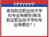 青岛航空职业技术学校专业有哪些(青岛航空职业技术学校专业有哪些？)