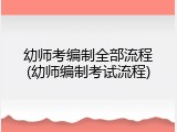 幼师考编制全部流程(幼师编制考试流程)