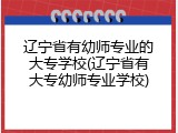 辽宁省有幼师专业的大专学校(辽宁省有大专幼师专业学校)