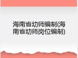 海南省幼师编制(海南省幼师岗位编制)
