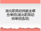 湖北职高幼师能走哪些单招(湖北职高幼师单招选项)
