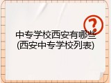 中专学校西安有哪些(西安中专学校列表)