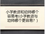 小学教资和幼师哪个容易考(小学教资与幼师哪个更容易？)