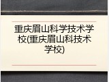 重庆眉山科学技术学校(重庆眉山科技术学校)
