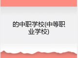 的中职学校(中等职业学校)