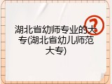 湖北省幼师专业的大专(湖北省幼儿师范大专)